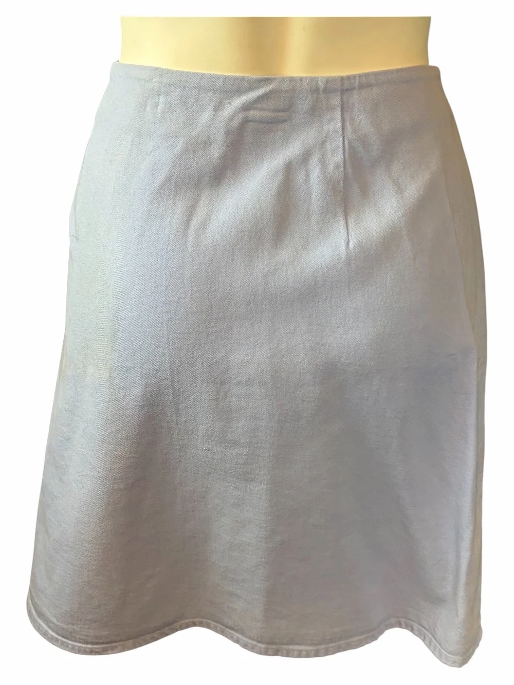Eileen Fisher Pastel Blue Skirt Size Large Tencel Cotton Blend Wrap Front A-Line